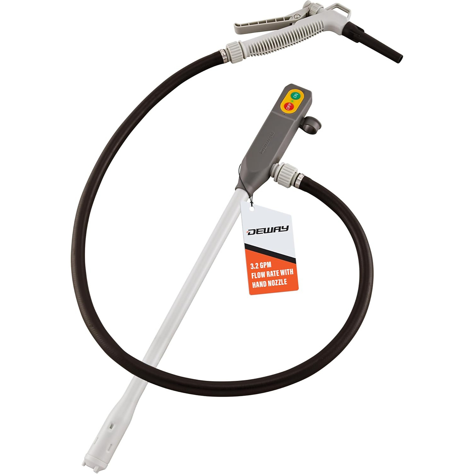 DeWay Battery Stick Fuel Pump — 3.2 GPM, Trigger Nozzle, 51in. Hose, Model# WAYSPPV2HNRH